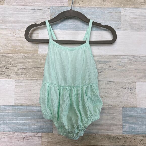 Old Navy Ruffle Open Back Strappy Romper Mint Green Baby Girl 0-3 Months 0-3M - Picture 1 of 4